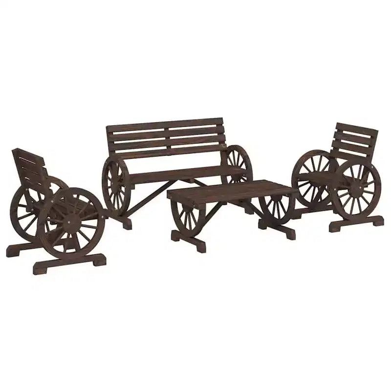 vidaXL Set Divani da Giardino 4 pz in Legno Massello di Abete per Esterni