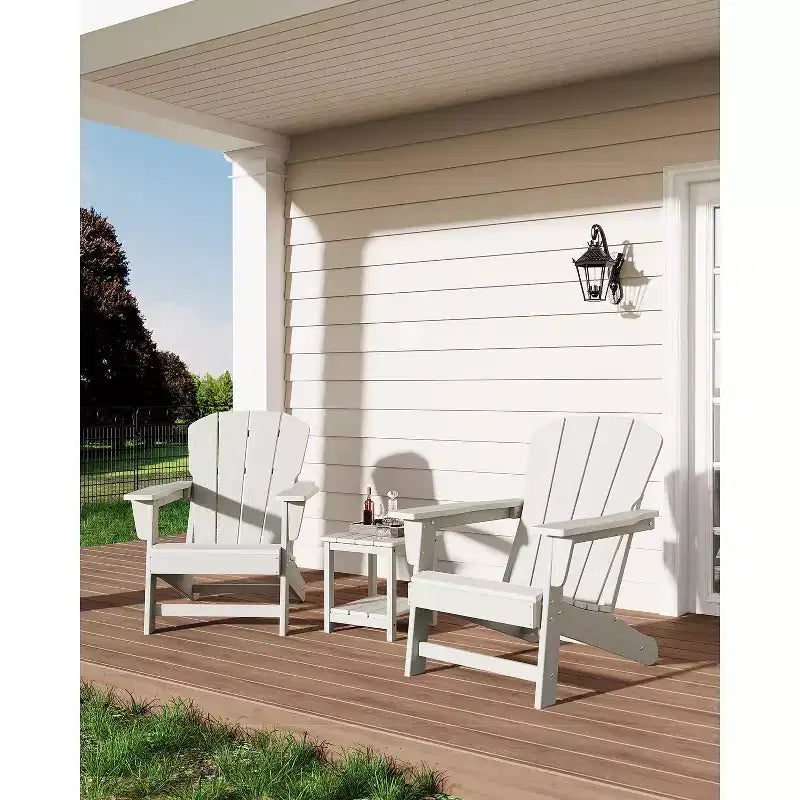 Sedia Adirondack Oversize per tutte le stagioni, capacità 172 kg, in HDPE con texture effetto legno, robusta sedia da esterno per patio, prato e terrazza