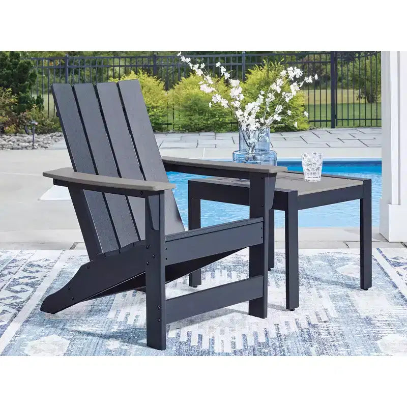 Poltrona Adirondack Signature Design by Ashley Mabry Shores, poltrona da esterno, HDPE blu navy MEGA-TUFF