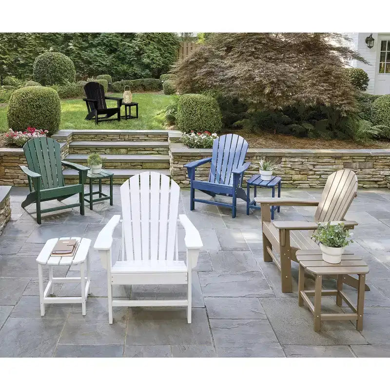 Sedia Adirondack Karson City Signature Design by Ashley, sedia da esterno per patio, HDPE verde MEGA-TUFF
