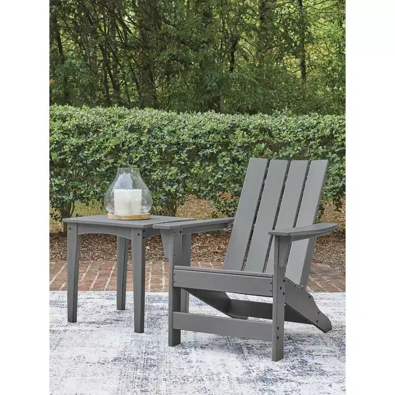 Sedia Adirondack Signature Design by Ashley Lone View Bay, per esterni, colore grigio, MEGA-TUFF HDPE