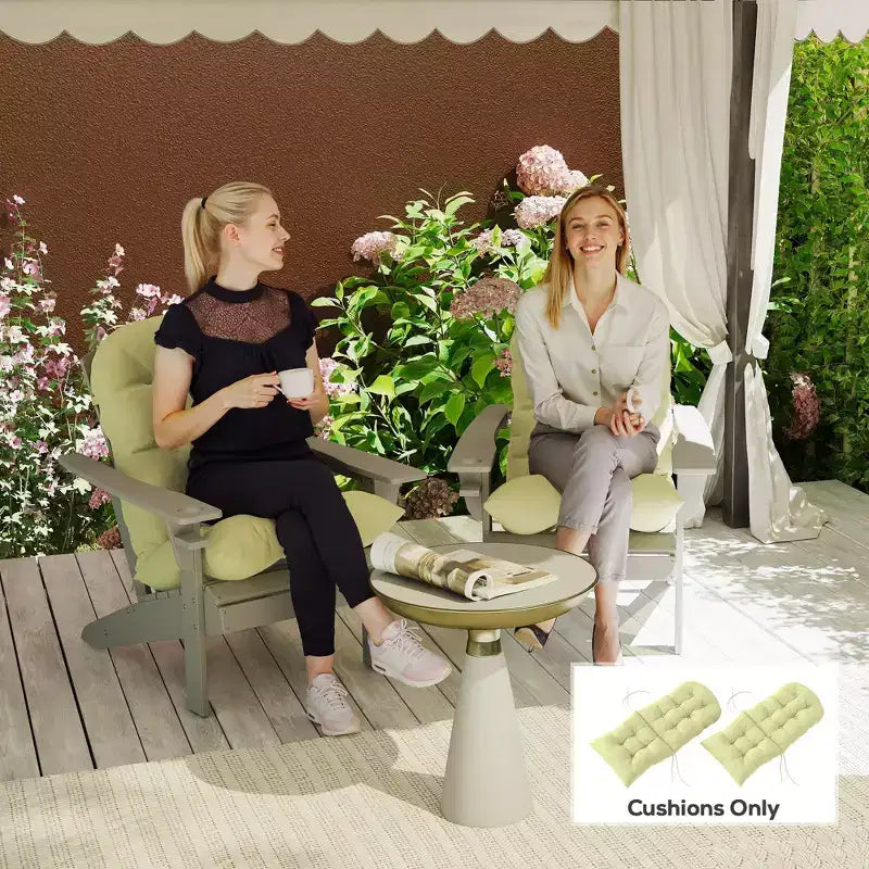Cuscini per sedia Adirondack set da 2, cuscini da patio trapuntati con schienale alto antiscivolo per sedie Adirondack, beige