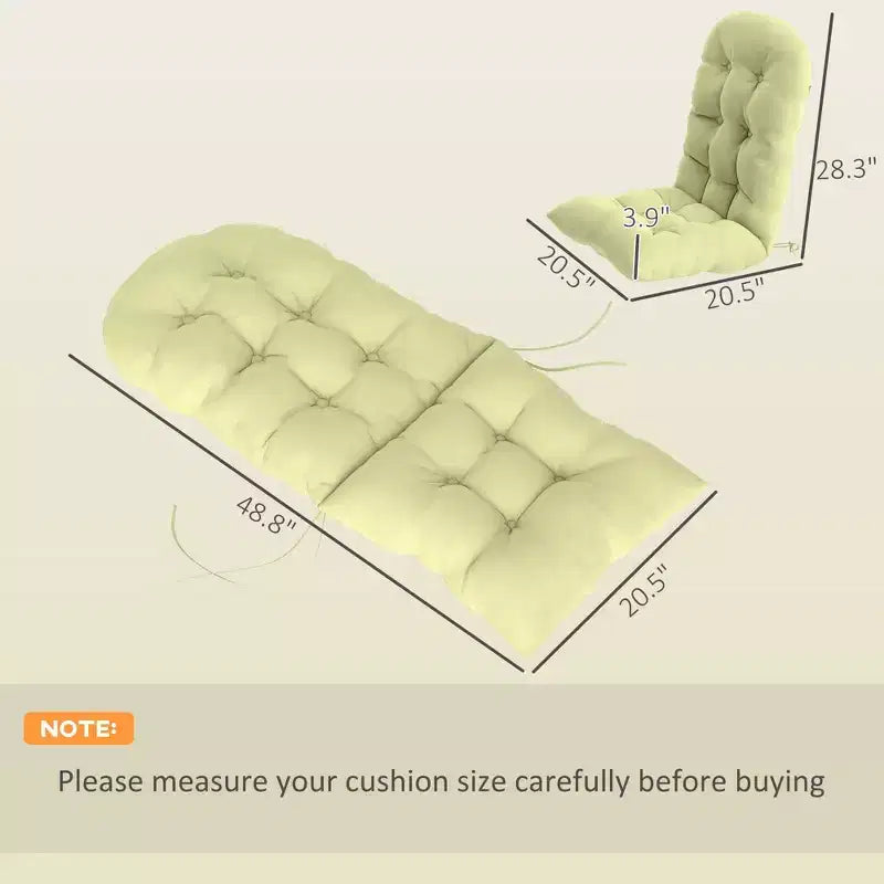 Cuscini per sedia Adirondack set da 2, cuscini da patio trapuntati con schienale alto antiscivolo per sedie Adirondack, beige