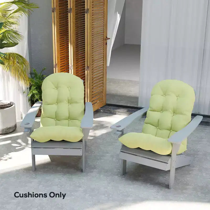 Cuscini per sedia Adirondack set da 2, cuscini da patio trapuntati con schienale alto antiscivolo per sedie Adirondack, beige