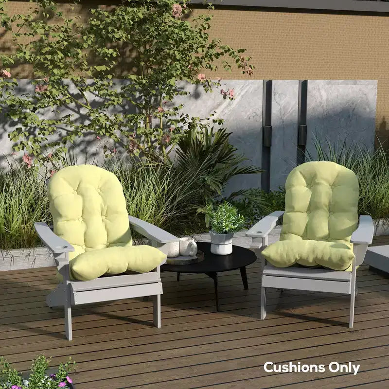 Cuscini per sedia Adirondack set da 2, cuscini da patio trapuntati con schienale alto antiscivolo per sedie Adirondack, beige