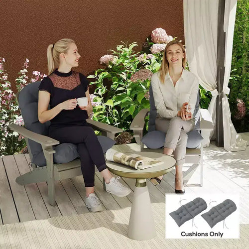Cuscini per sedia Adirondack set da 2, cuscini da patio trapuntati con schienale alto antiscivolo per sedie Adirondack, grigio