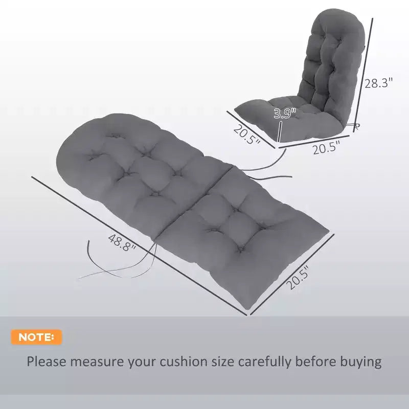 Cuscini per sedia Adirondack set da 2, cuscini da patio trapuntati con schienale alto antiscivolo per sedie Adirondack, grigio