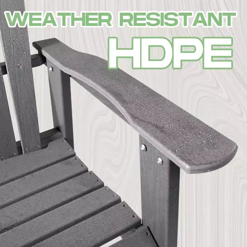 Chaise Adirondack pliante - Assise profonde et accoudoirs larges, Chaise d'extérieur en plastique résistant aux UV et à l'eau pour terrasse, pelouse ou coin feu