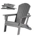 Folding Adirondack Chair  Deep Seat & Wide Armrests, Waterproof UV-Resistant Plastic Outdoor Chair for Patio, Lawn or Fire Pit