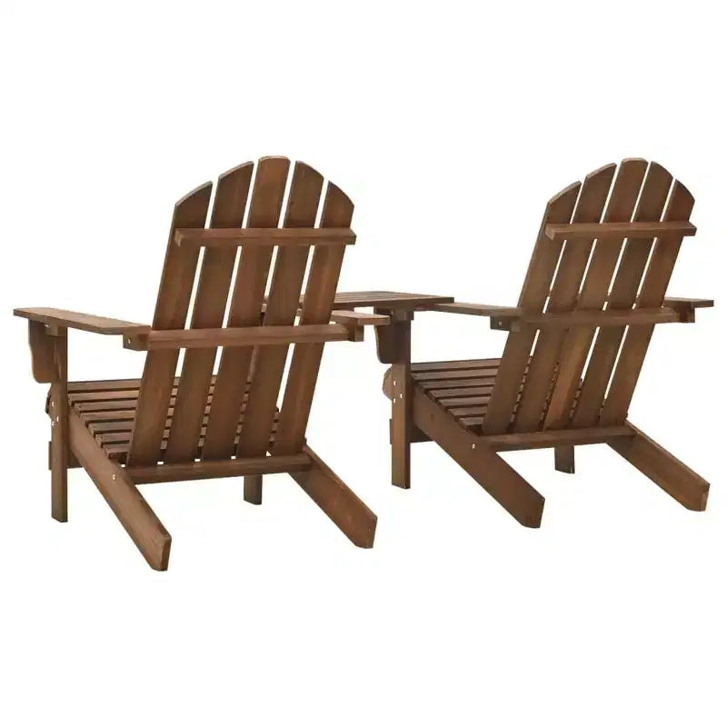 vidaXL Chaises Adirondack Fauteuil de jardin Adirondack avec table d'appoint Bois de sapin massif