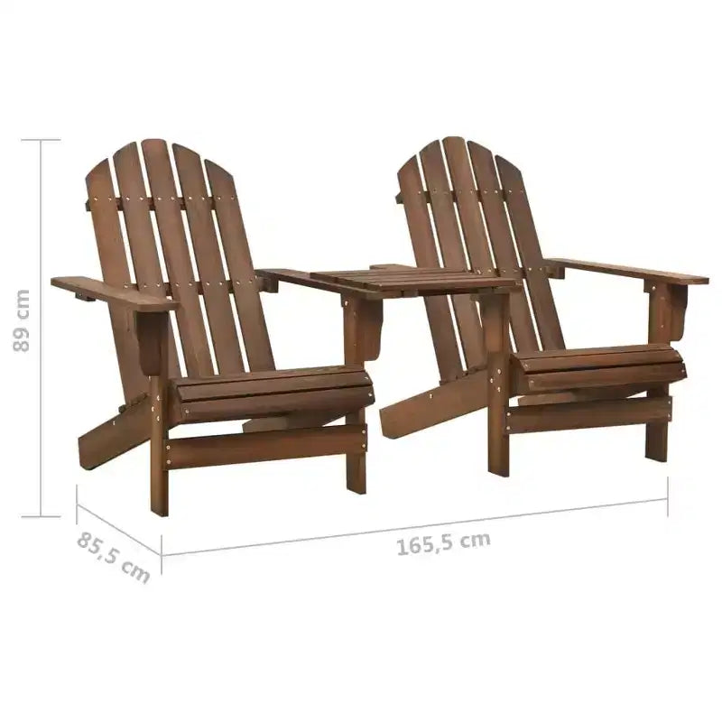 vidaXL Chaises Adirondack Fauteuil de jardin Adirondack avec table d'appoint Bois de sapin massif
