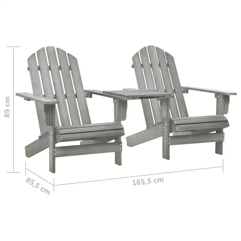 vidaXL Chaises Adirondack Fauteuil de jardin Adirondack avec table d'appoint Bois de sapin massif