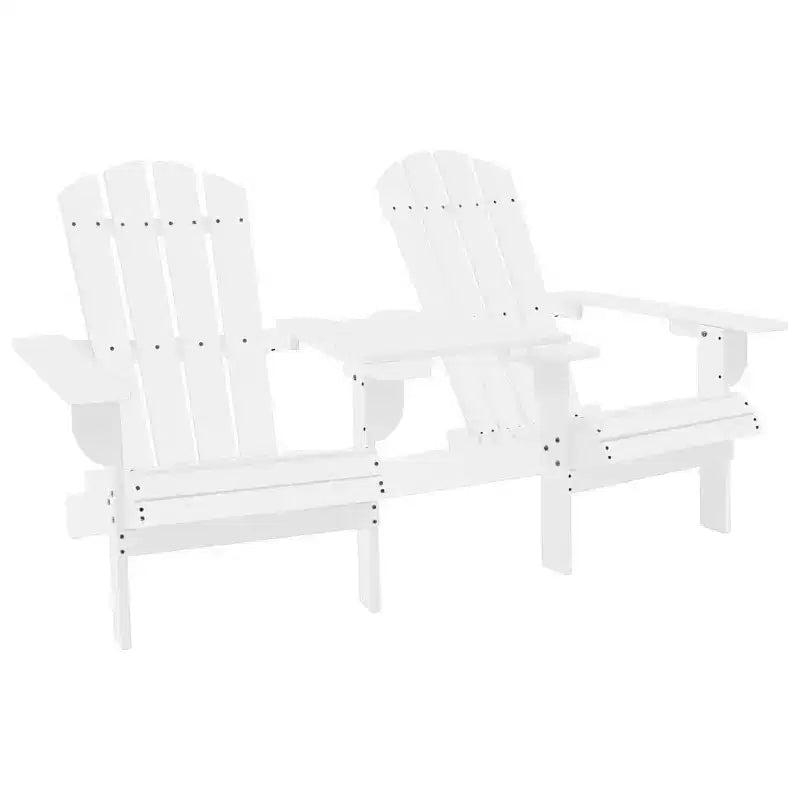 vidaXL Chaises Adirondack Fauteuil de jardin Adirondack avec table d'appoint Bois de sapin massif