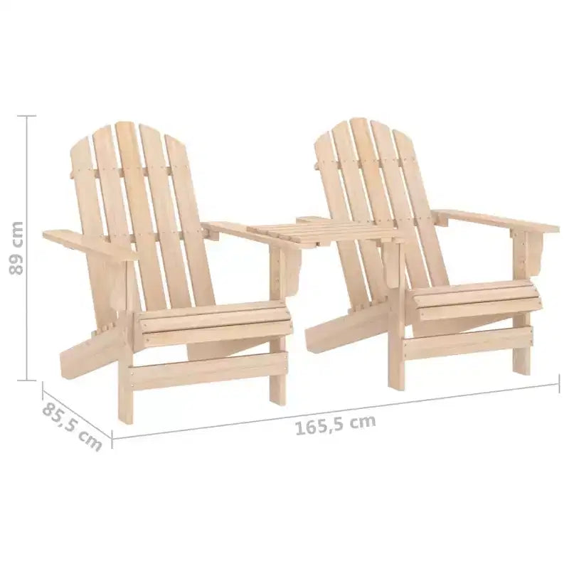 vidaXL Chaises Adirondack Fauteuil de jardin Adirondack avec table d'appoint Bois de sapin massif