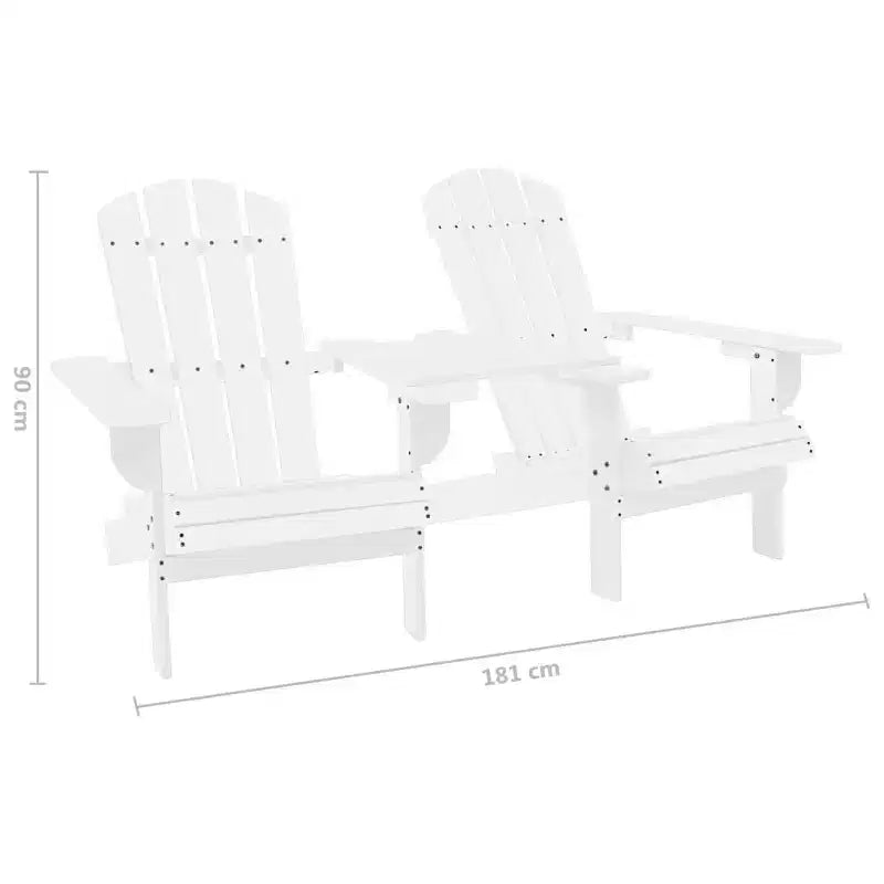 vidaXL Chaises Adirondack Fauteuil de jardin Adirondack avec table d'appoint Bois de sapin massif