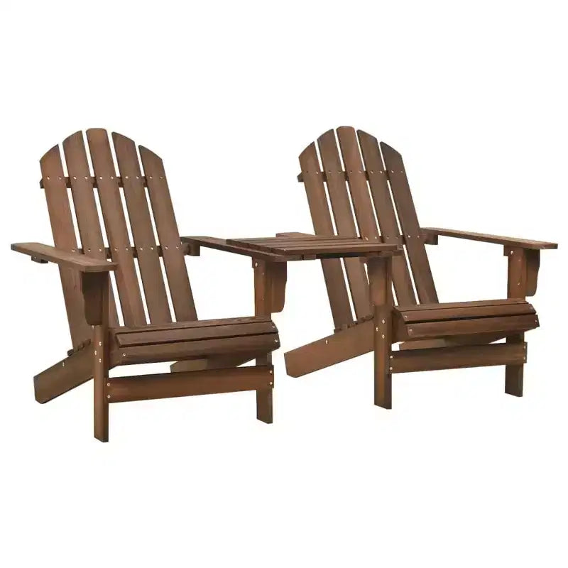 vidaXL Chaises Adirondack Fauteuil de jardin Adirondack avec table d'appoint Bois de sapin massif