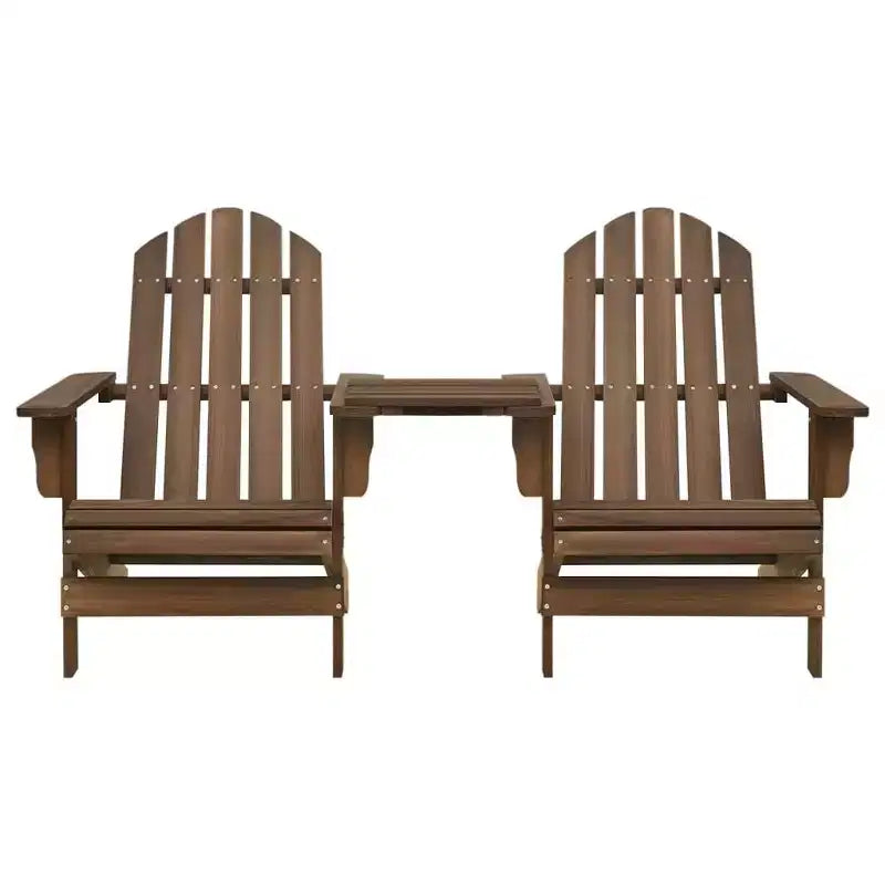 vidaXL Chaises Adirondack Fauteuil de jardin Adirondack avec table d'appoint Bois de sapin massif