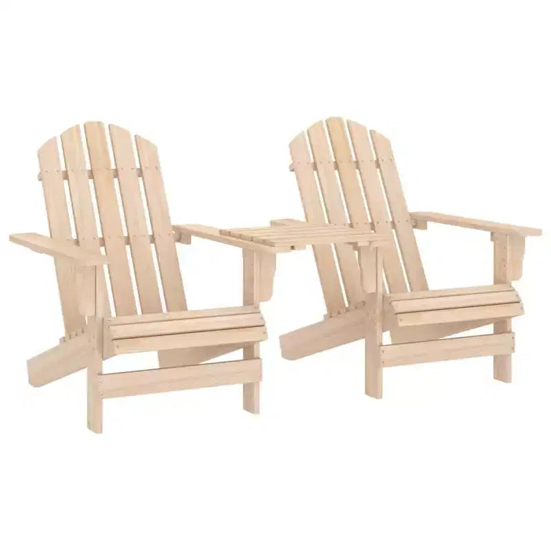 vidaXL Chaises Adirondack Fauteuil de jardin Adirondack avec table d'appoint Bois de sapin massif