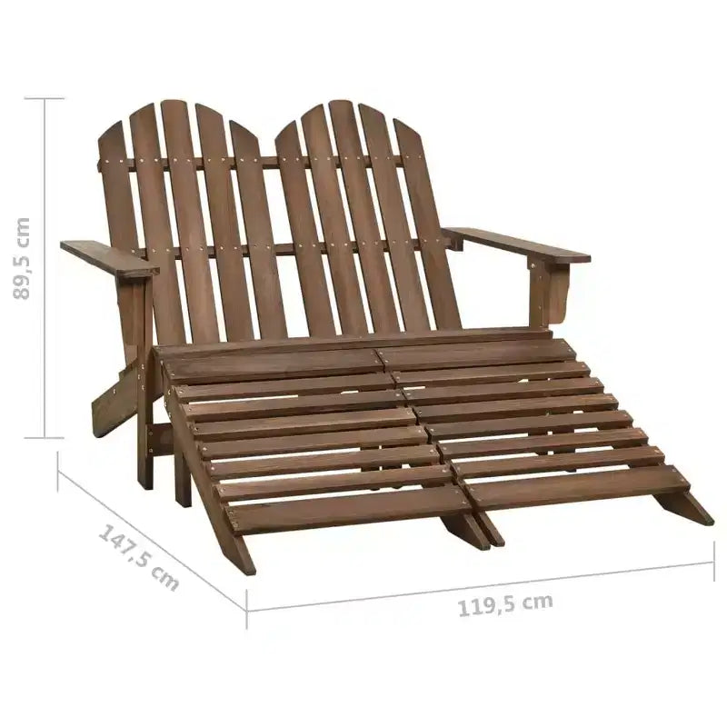 vidaXL Fauteuil Adirondack 2 places avec repose-pieds - Bois de sapin massif - Plusieurs couleurs
