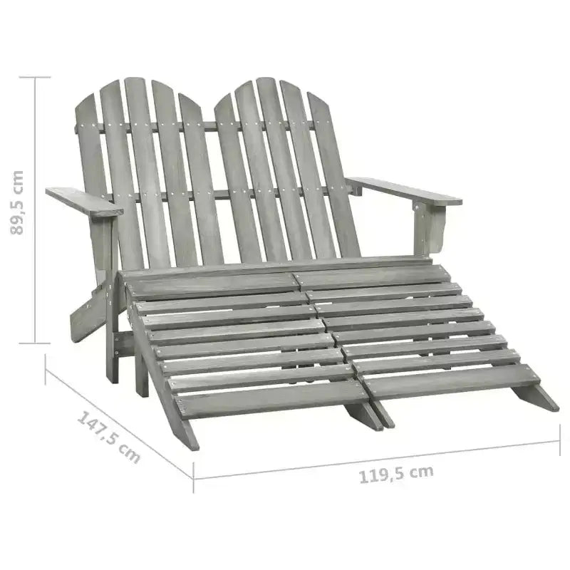 vidaXL Fauteuil Adirondack 2 places avec repose-pieds - Bois de sapin massif - Plusieurs couleurs