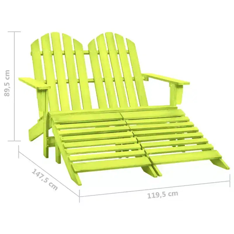 vidaXL Fauteuil Adirondack 2 places avec repose-pieds - Bois de sapin massif - Plusieurs couleurs
