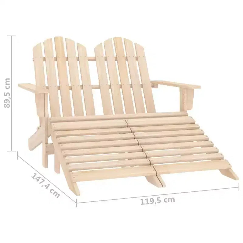vidaXL Fauteuil Adirondack 2 places avec repose-pieds - Bois de sapin massif - Plusieurs couleurs