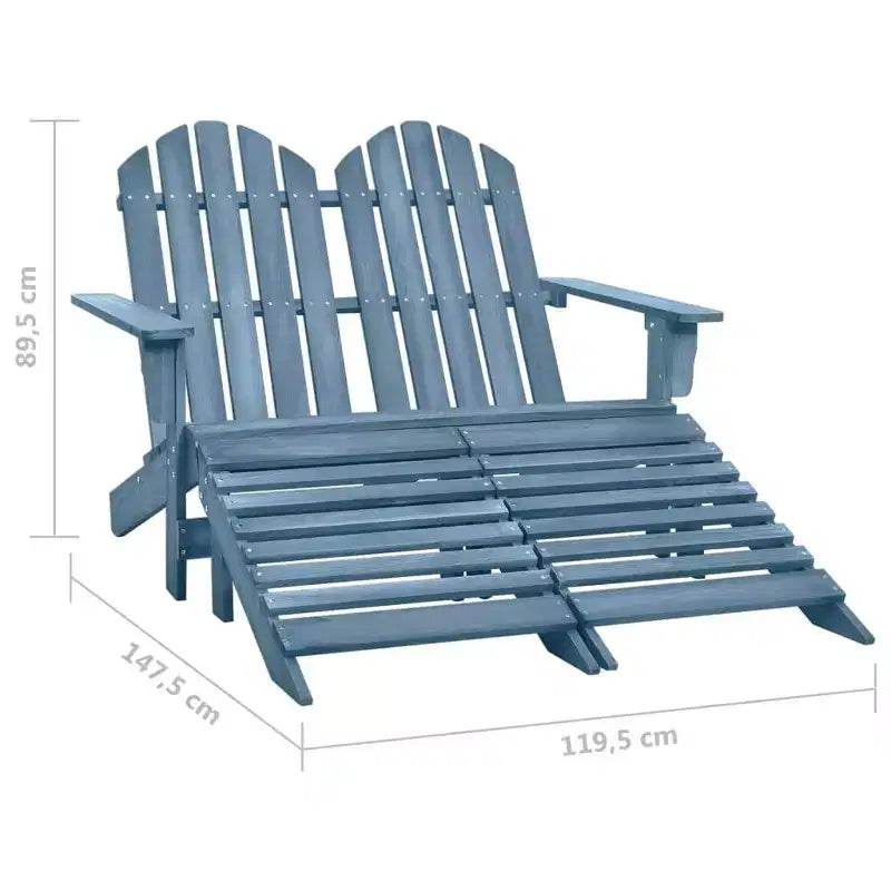 vidaXL Fauteuil Adirondack 2 places avec repose-pieds - Bois de sapin massif - Plusieurs couleurs