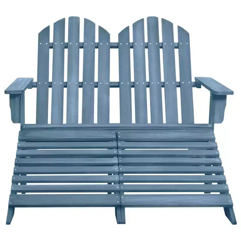 vidaXL 2-Seater Adirondack Chair with Ottomans - Solid Fir Wood - Multiple Colors