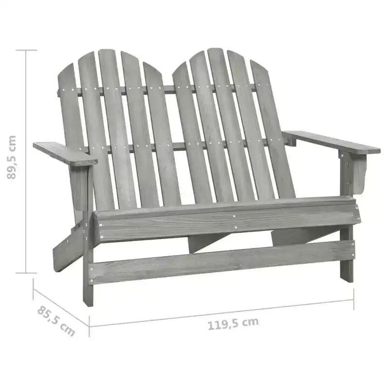 vidaXL Sedia Adirondack da Giardino a 2 Posti Mobili da Esterno in Legno Massello di Abete