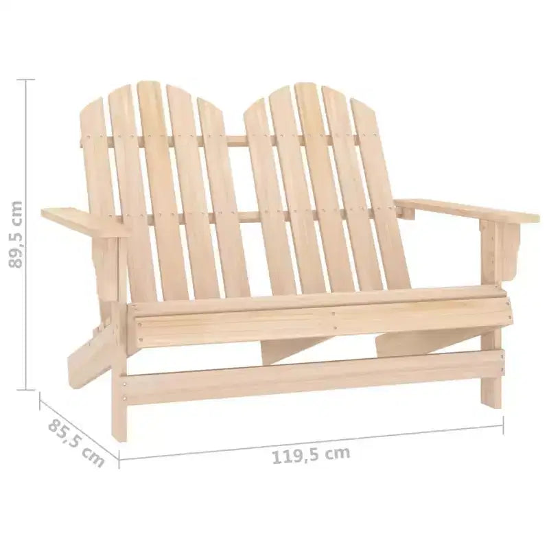 vidaXL Sedia Adirondack da Giardino a 2 Posti Mobili da Esterno in Legno Massello di Abete