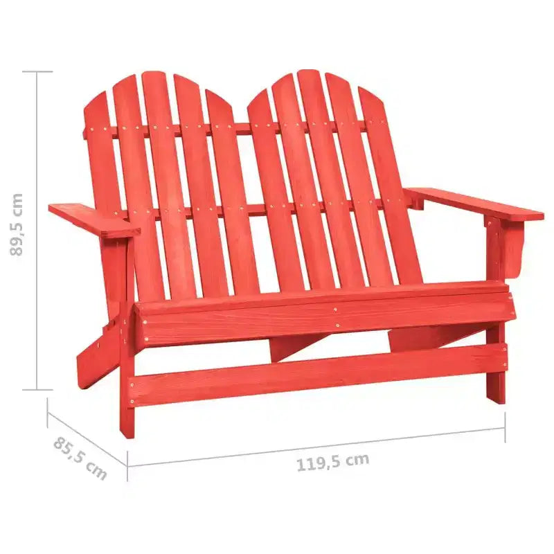 vidaXL Sedia Adirondack da Giardino a 2 Posti Mobili da Esterno in Legno Massello di Abete