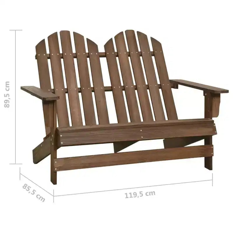 vidaXL Sedia Adirondack da Giardino a 2 Posti Mobili da Esterno in Legno Massello di Abete