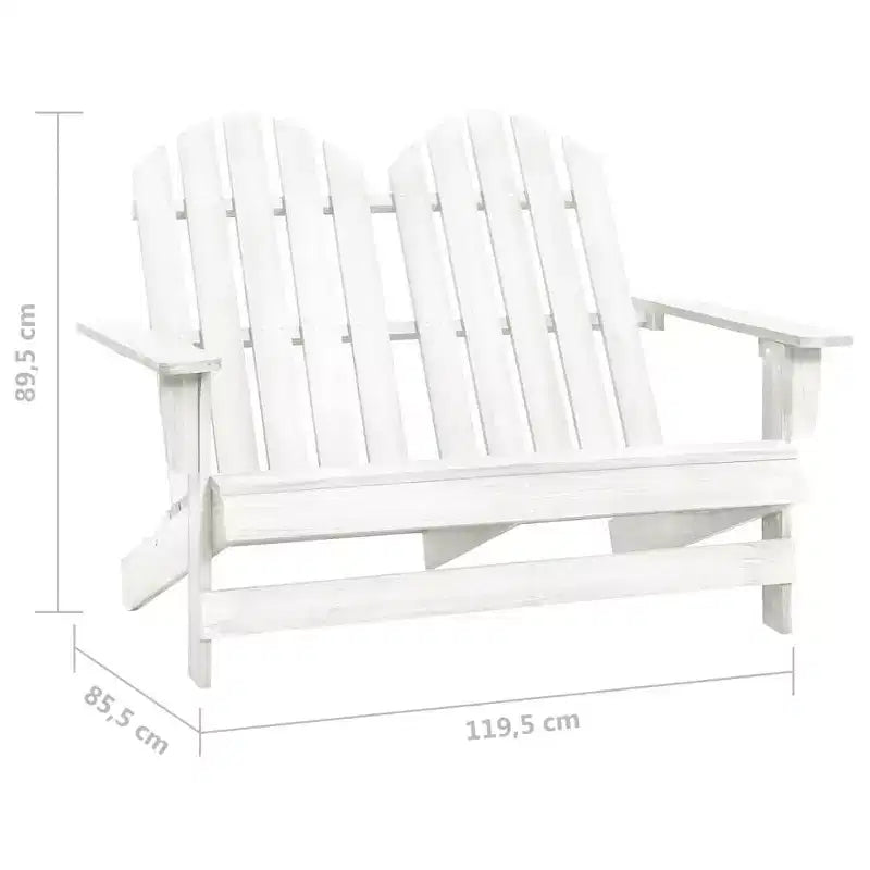 vidaXL Sedia Adirondack da Giardino a 2 Posti Mobili da Esterno in Legno Massello di Abete