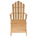 vidaXL Folding Adirondack Chair Patio Lawn Chair with Footrest Solid Wood Teak