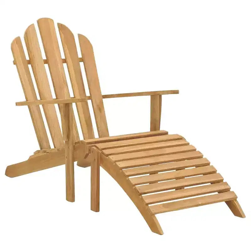 vidaXL Sedia Pieghevole Adirondack da Esterno con Poggiapiedi in Legno Massello di Teak