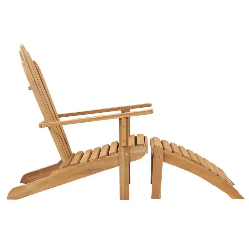 vidaXL Sedia Pieghevole Adirondack da Esterno con Poggiapiedi in Legno Massello di Teak