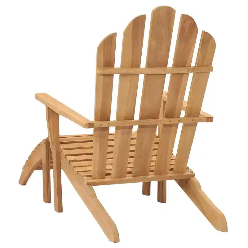 vidaXL Sedia Pieghevole Adirondack da Esterno con Poggiapiedi in Legno Massello di Teak