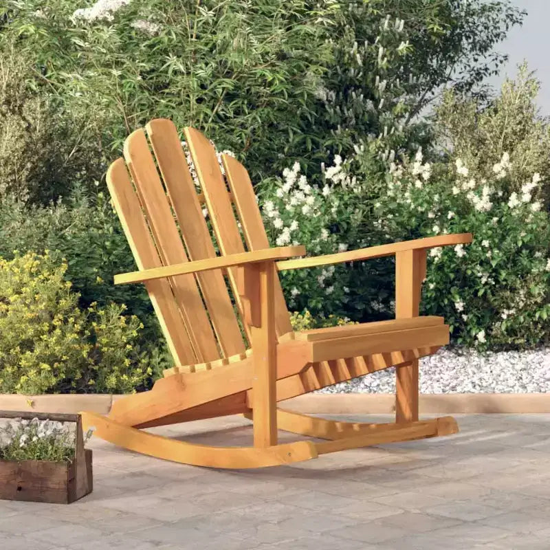 vidaXL Sedie a Dondolo da Giardino Adirondack 2 pz Legno Massello di Teak Arredo Esterni