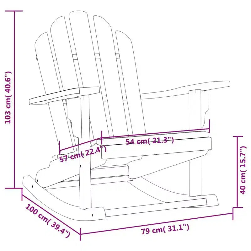 vidaXL Sedie a Dondolo da Giardino Adirondack 2 pz Legno Massello di Teak Arredo Esterni
