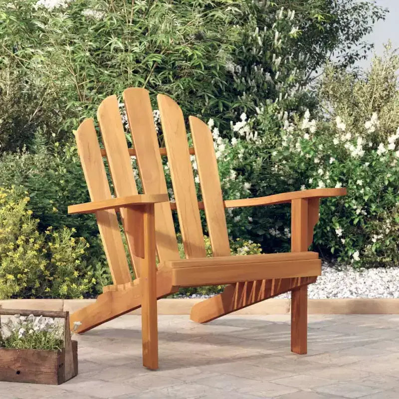 vidaXL Sedia da giardino Adirondack - Legno massello di teak - Finitura - Sedute da esterno