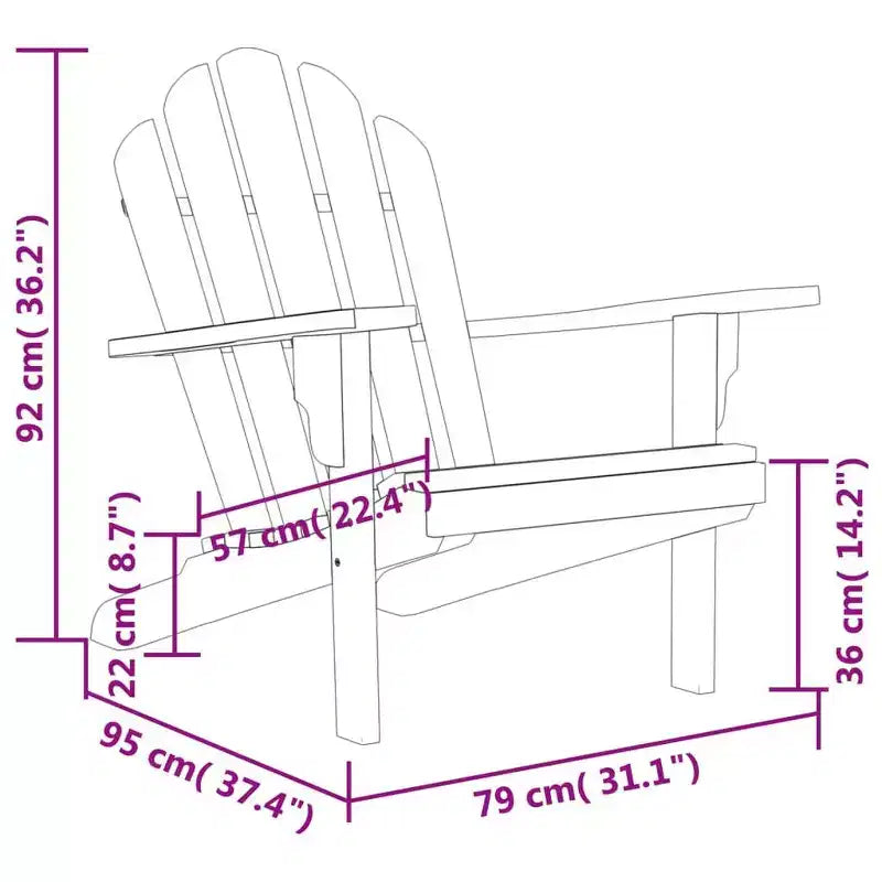vidaXL Sedia da giardino Adirondack - Legno massello di teak - Finitura - Sedute da esterno