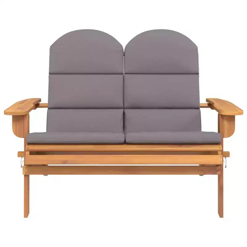Panca da giardino Adirondack in legno massello di acacia con cuscini