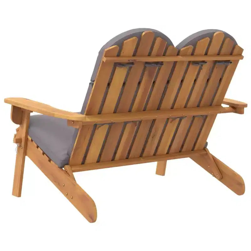 Panca da giardino Adirondack in legno massello di acacia con cuscini