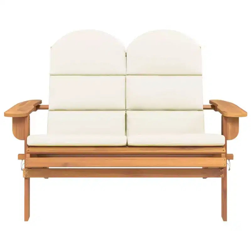Panca da giardino Adirondack in legno massello di acacia con cuscini