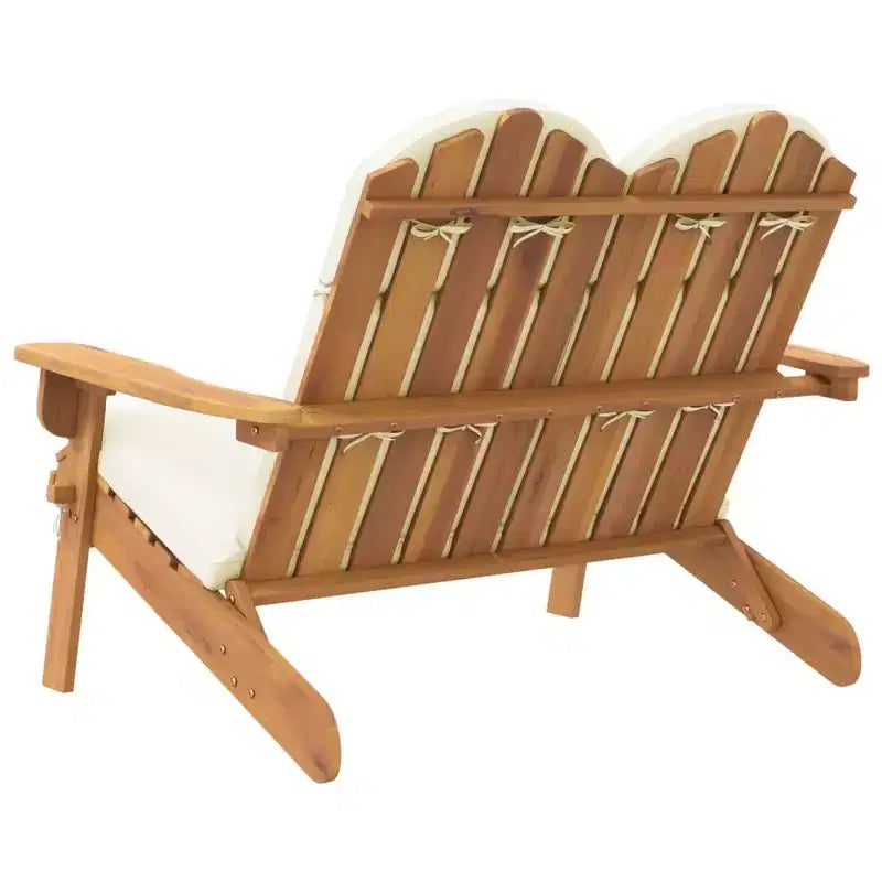 Panca da giardino Adirondack in legno massello di acacia con cuscini
