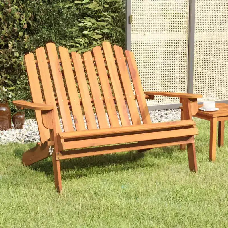 Panca da giardino Adirondack in legno massello di acacia con cuscini