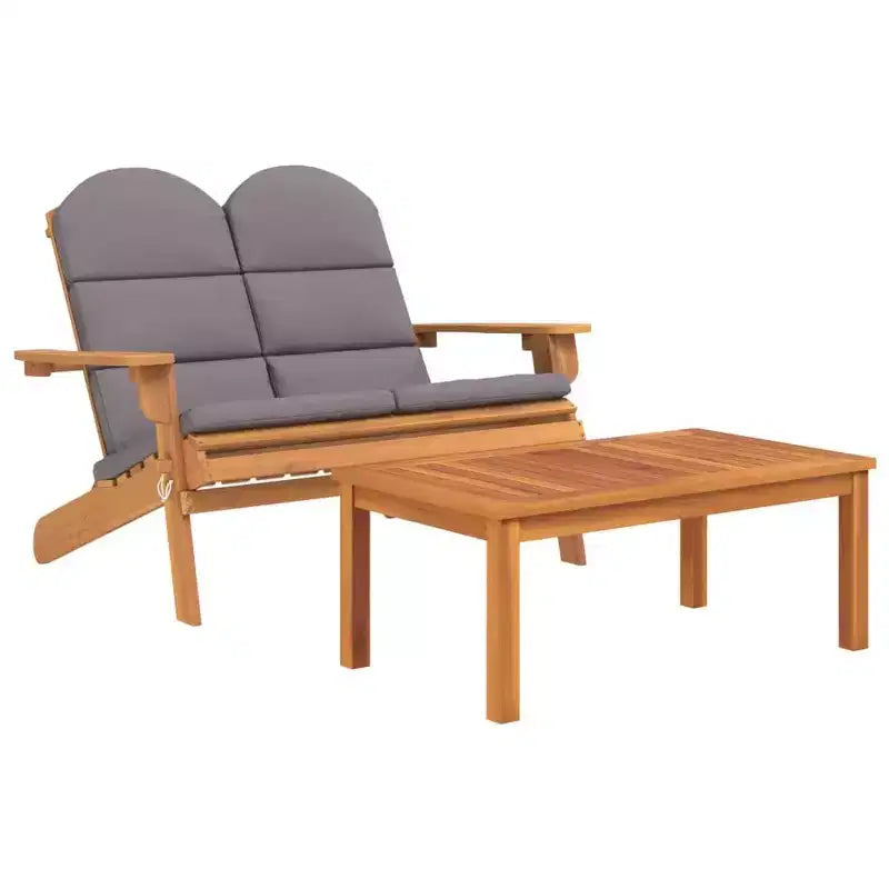 Set Lounge da Giardino Adirondack 2 Pezzi in Legno Massello di Acacia