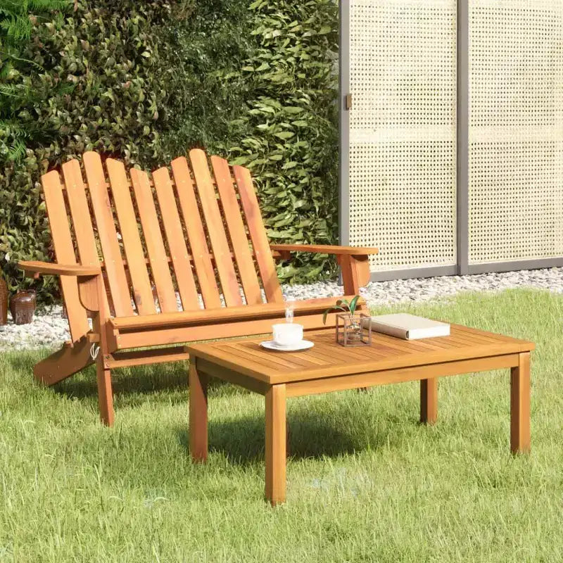Set Lounge da Giardino Adirondack 2 Pezzi in Legno Massello di Acacia