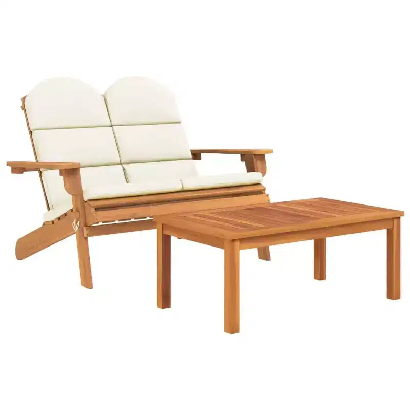 Set Lounge da Giardino Adirondack 2 Pezzi in Legno Massello di Acacia