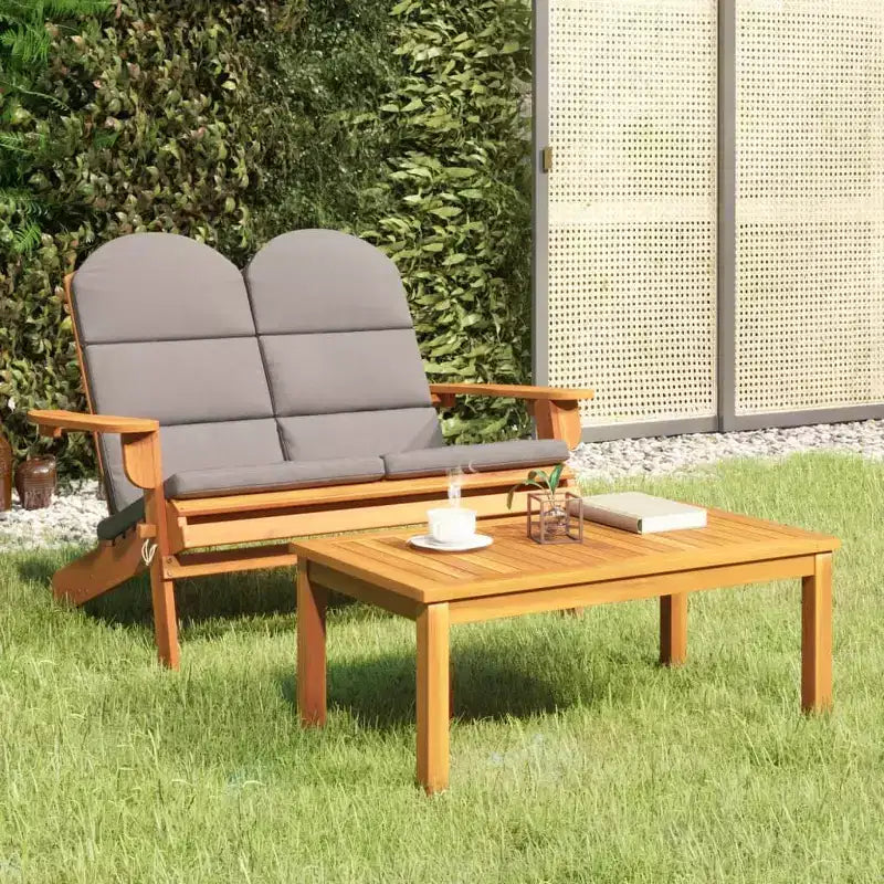 Set Lounge da Giardino Adirondack 2 Pezzi in Legno Massello di Acacia